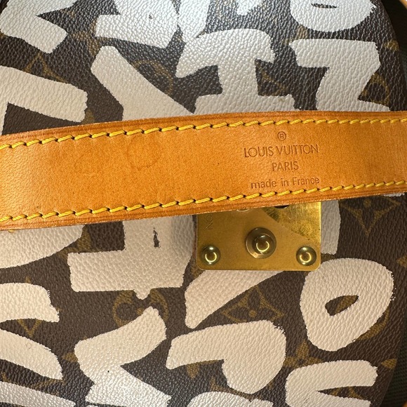 Louis Vuitton Graffiti Hat Box Trunk Boite Chapeau 30 bag vintage LV Sprouse - Picture 10 of 16